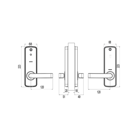 Yale Unity Entrance Smart Lock Fire Rated with DDA Lever