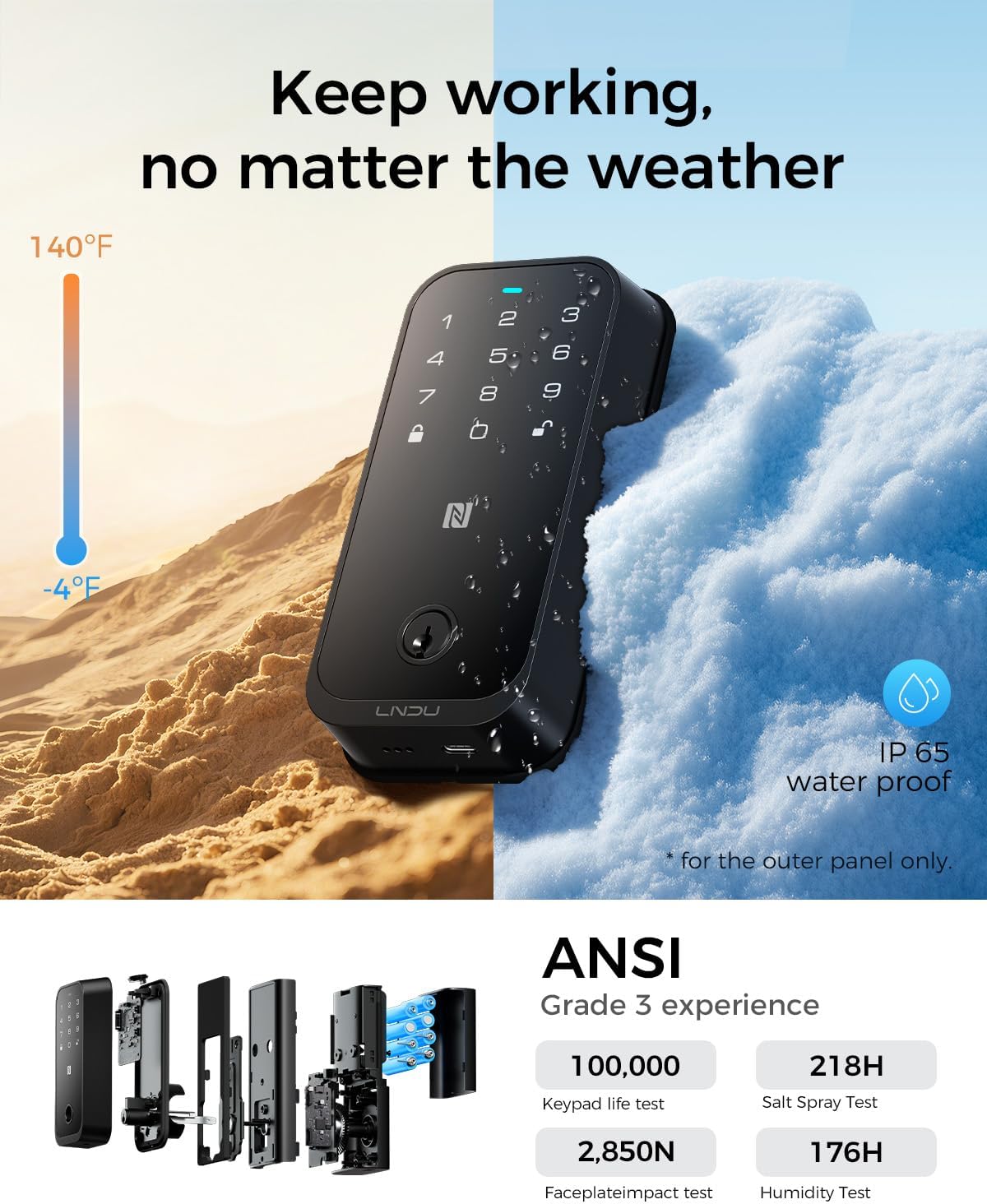 HK01  - LNDU HomeKit Smart Deadbolt Bluetooth Version