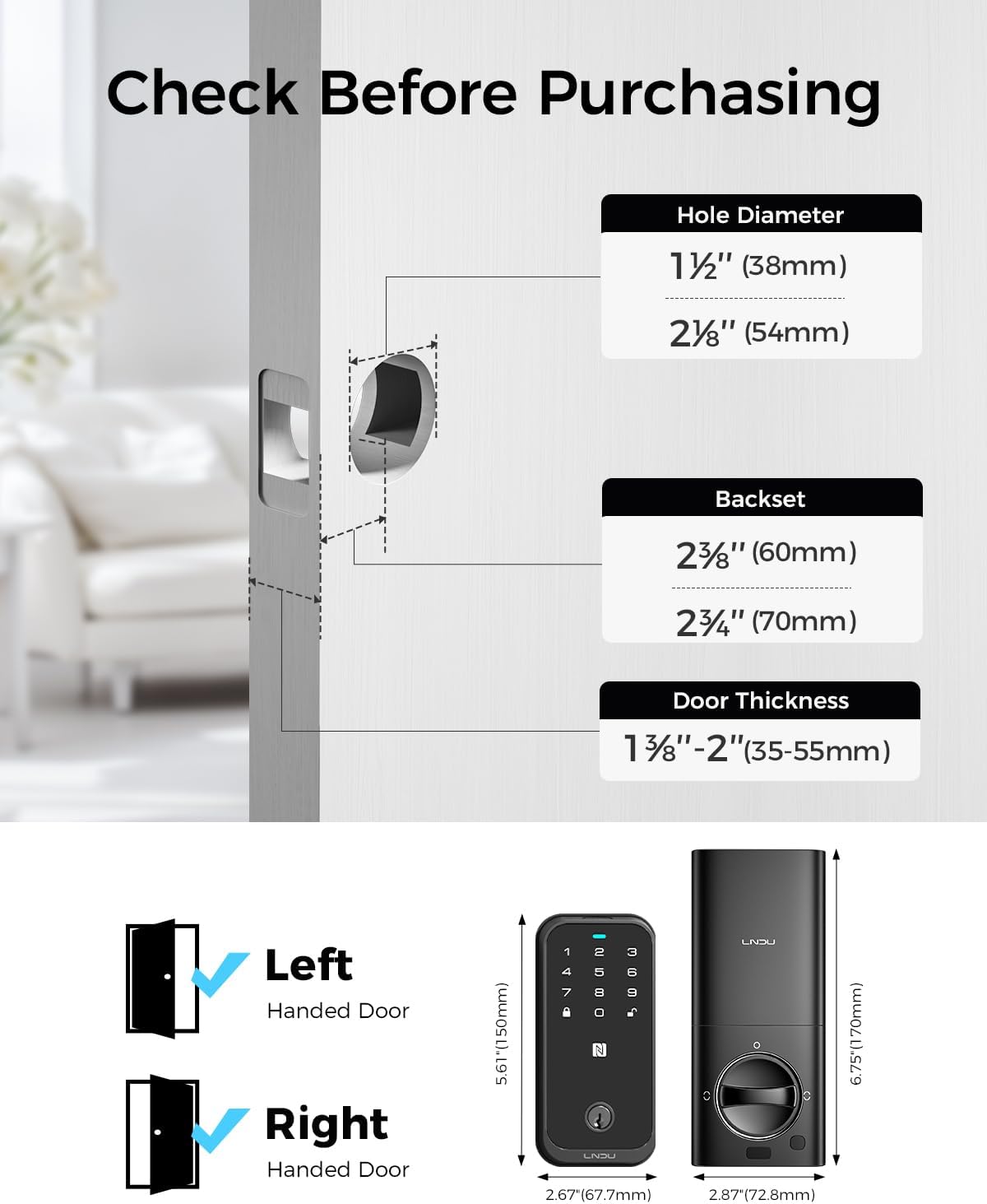 HK01  - LNDU HomeKit Smart Deadbolt Bluetooth Version